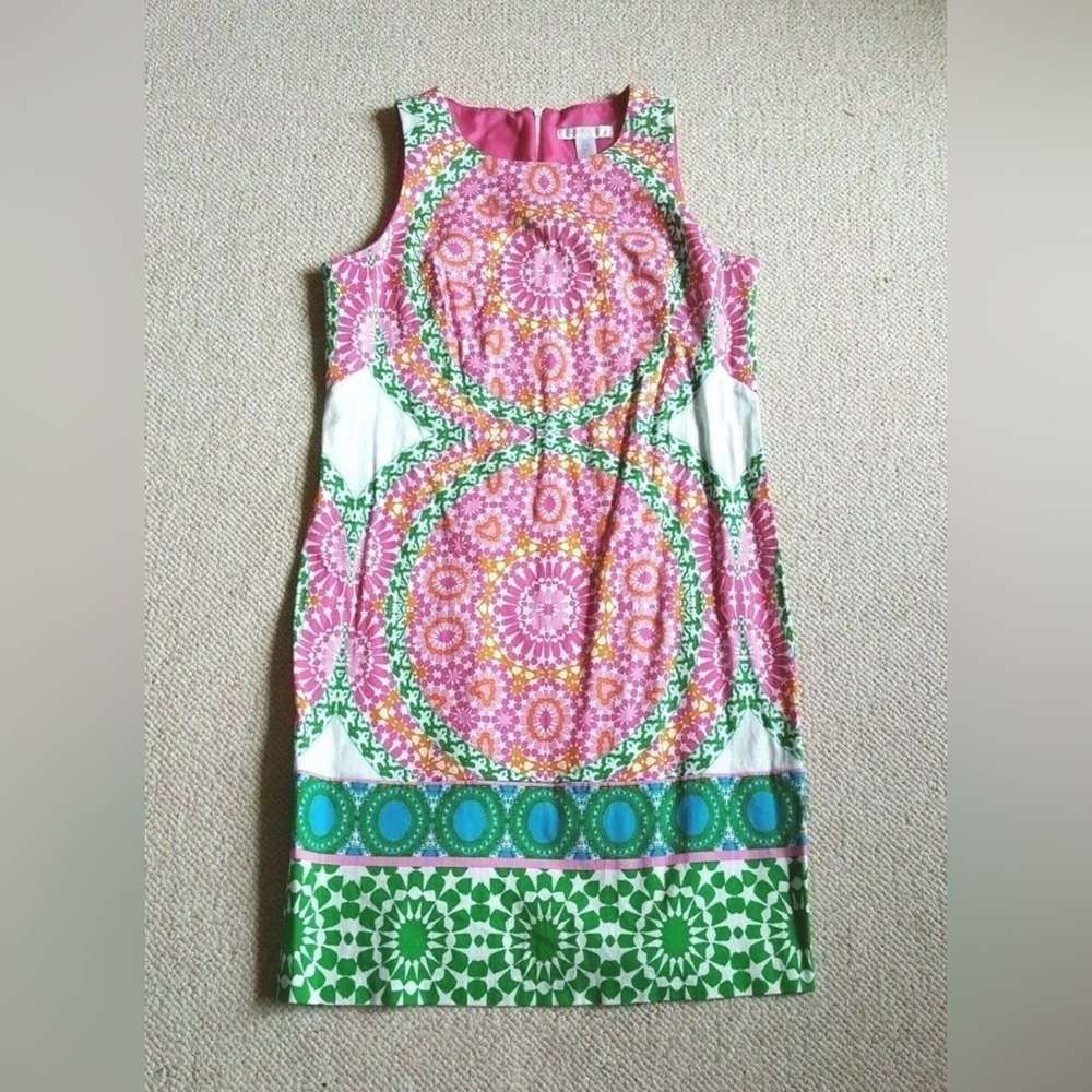 London Times Pink and Orange Patterned Dress